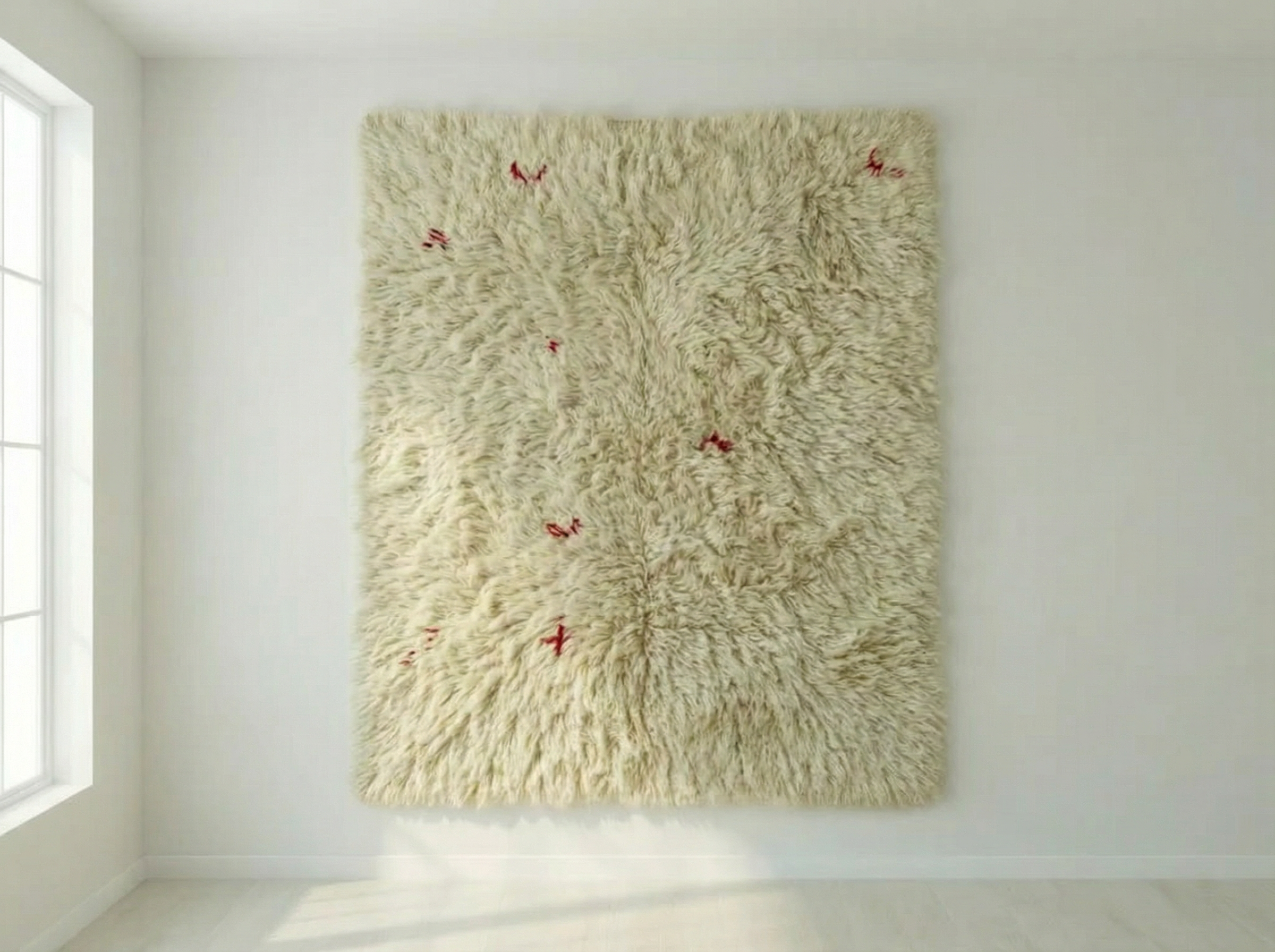 Creamy Geometric Beni Ourain Khaki Green Elements