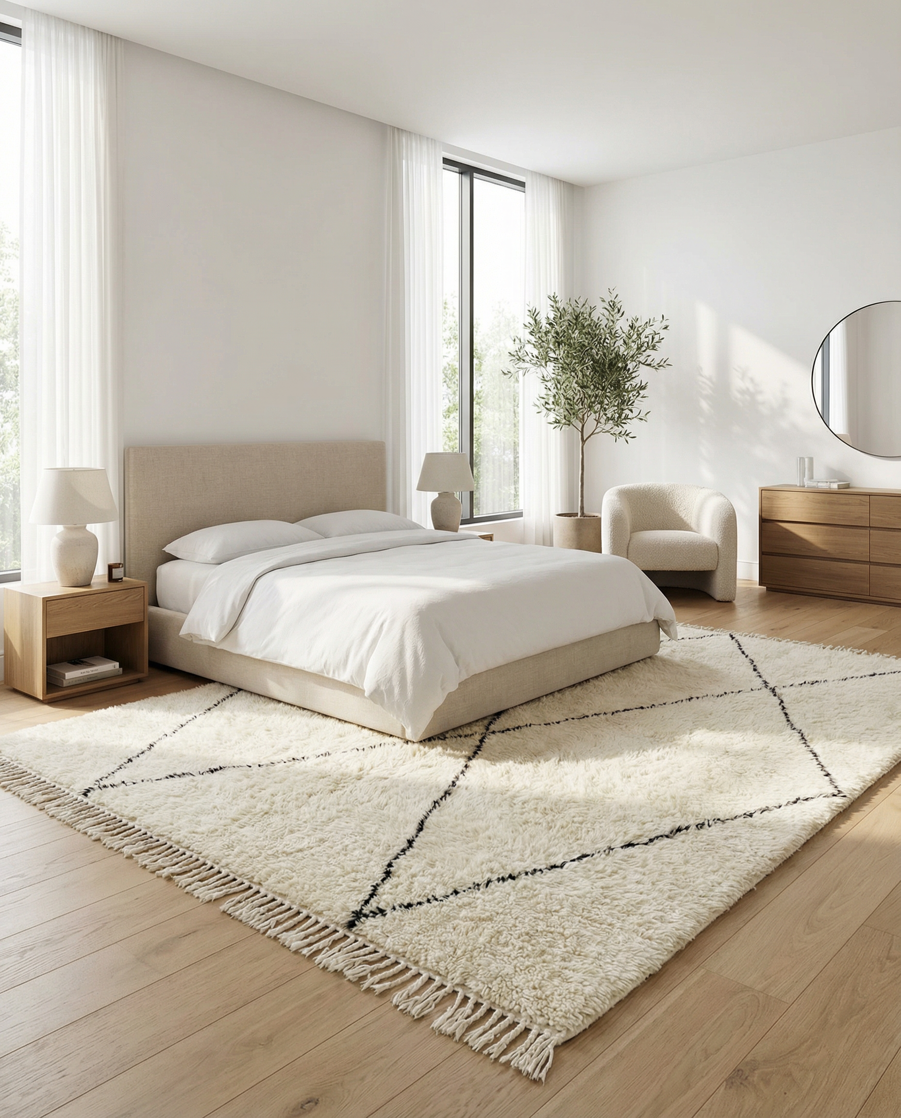 Artistic Berber Carpet for Modern Spaces- Beni Ourain Moroccan Rug