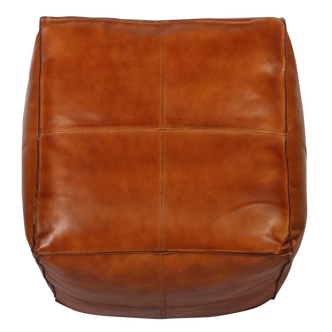 POUF  LEDER COGNAC 
