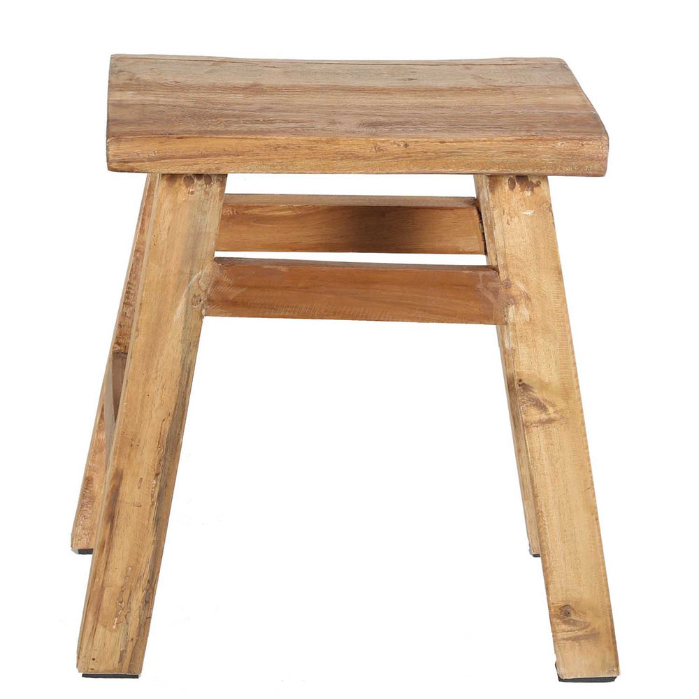 Teakholz Hocker aus recyceltem Teakholz – Vintage Sitzhocker