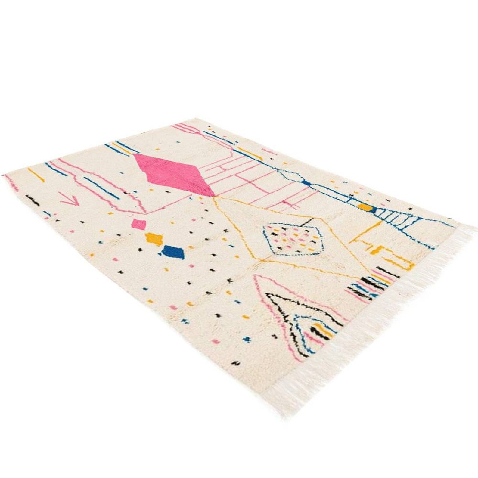  marokkanischer beni ourain Teppich mit pink