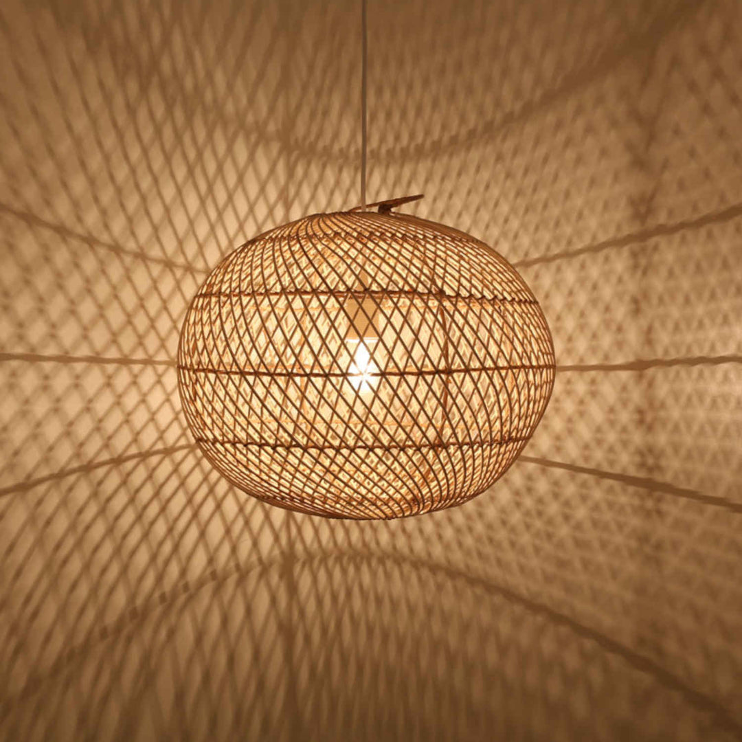 Deckenleuchte Rattan Rund