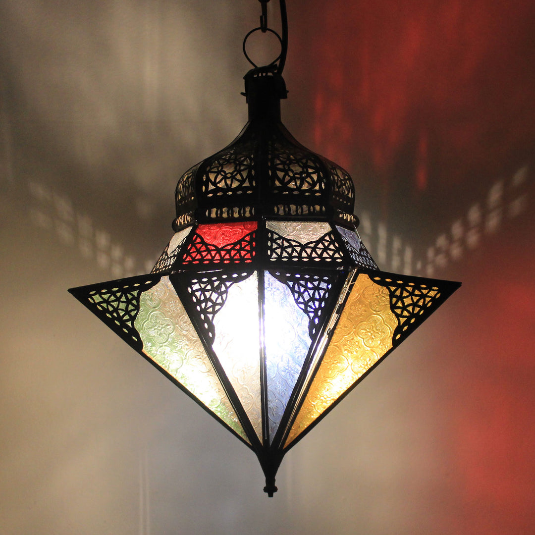 Glas Pendelleuchte bunt , Hängeleuchte, Handgefertigte Pendelleuchte , orientalische Pendelleuchte, Deckenleuchte , Teelichterlaterne     