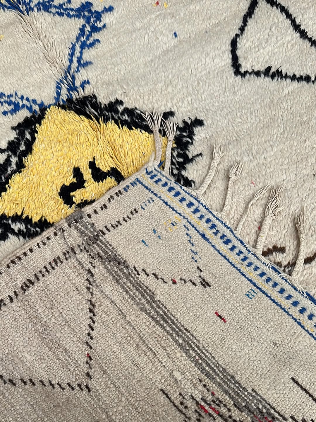 Vintage Azilal Läufer | Original Marokkanischer Teppich Weiß 340 x 120 cm 