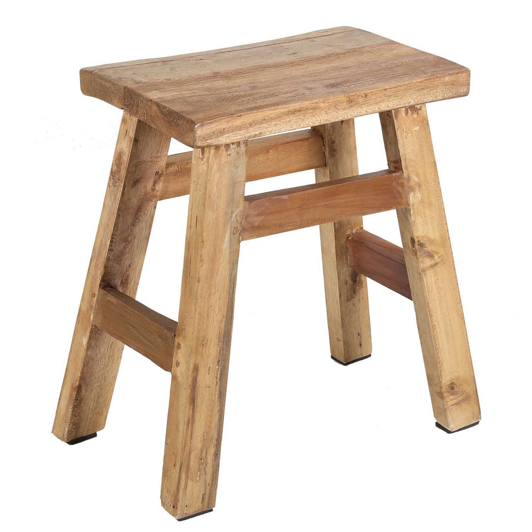 Teakholz Hocker aus recyceltem Teakholz – Vintage Sitzhocker