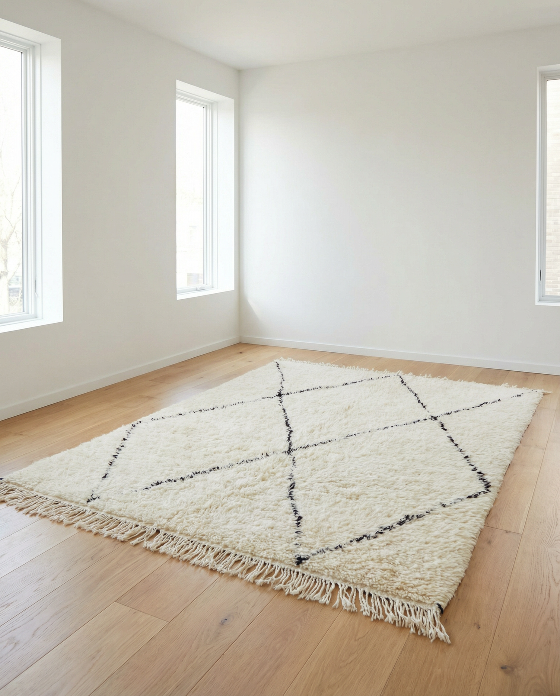 Artistic Berber Carpet for Modern Spaces- Beni Ourain Moroccan Rug