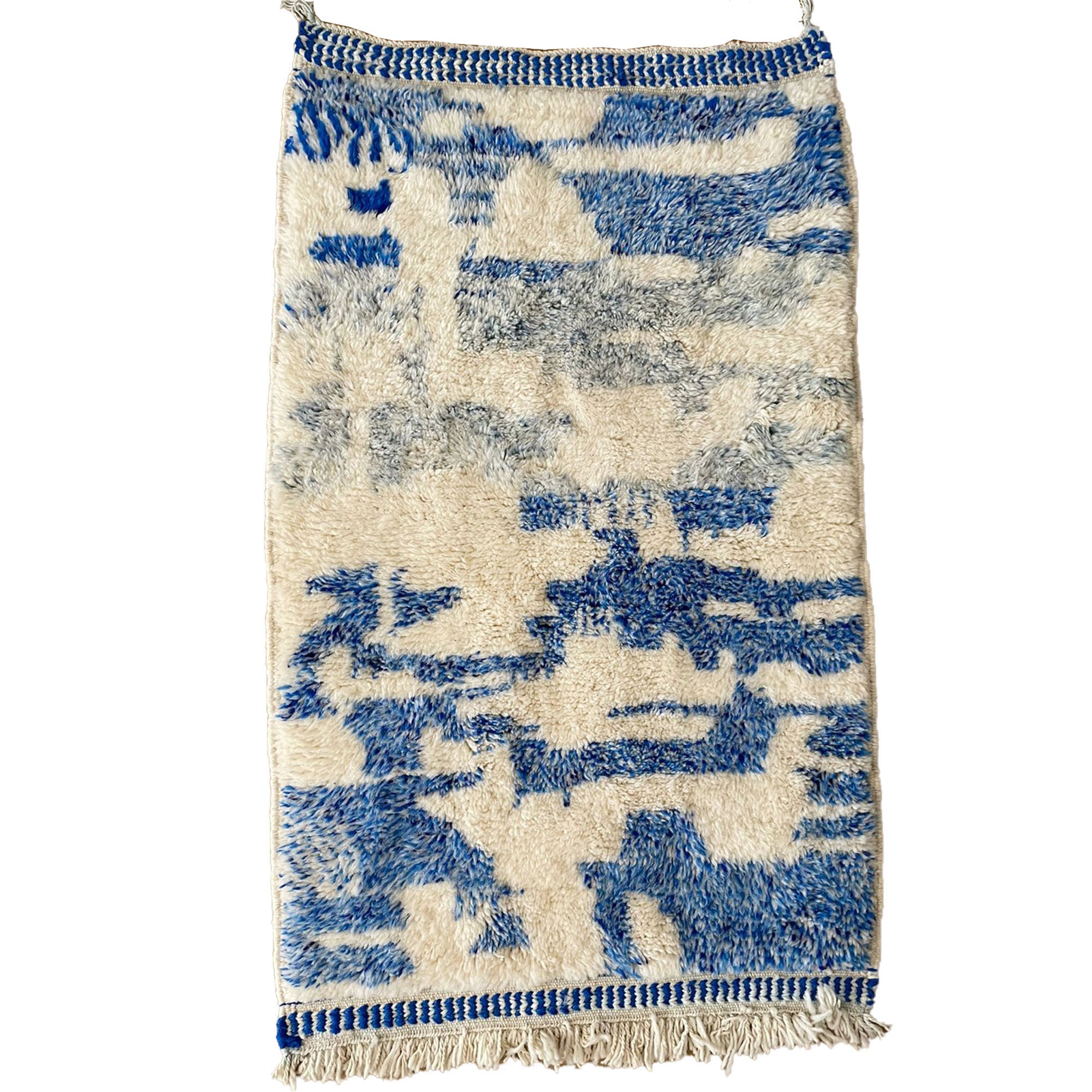 Berber Teppich Marokko, Teppich in blau und Weiß