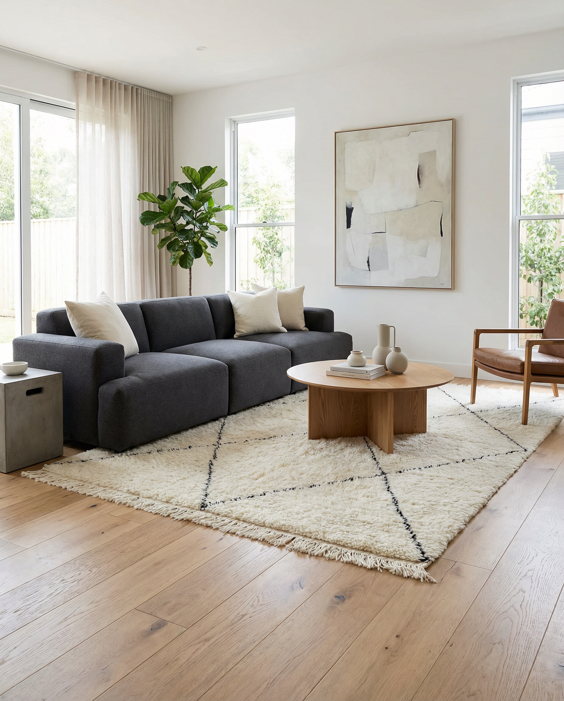 Artistic Berber Carpet for Modern Spaces- Beni Ourain Moroccan Rug