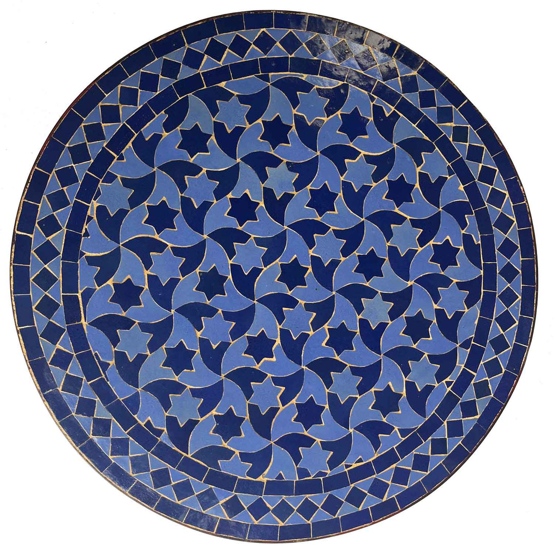 Mosaiktisch Rund in Blau 