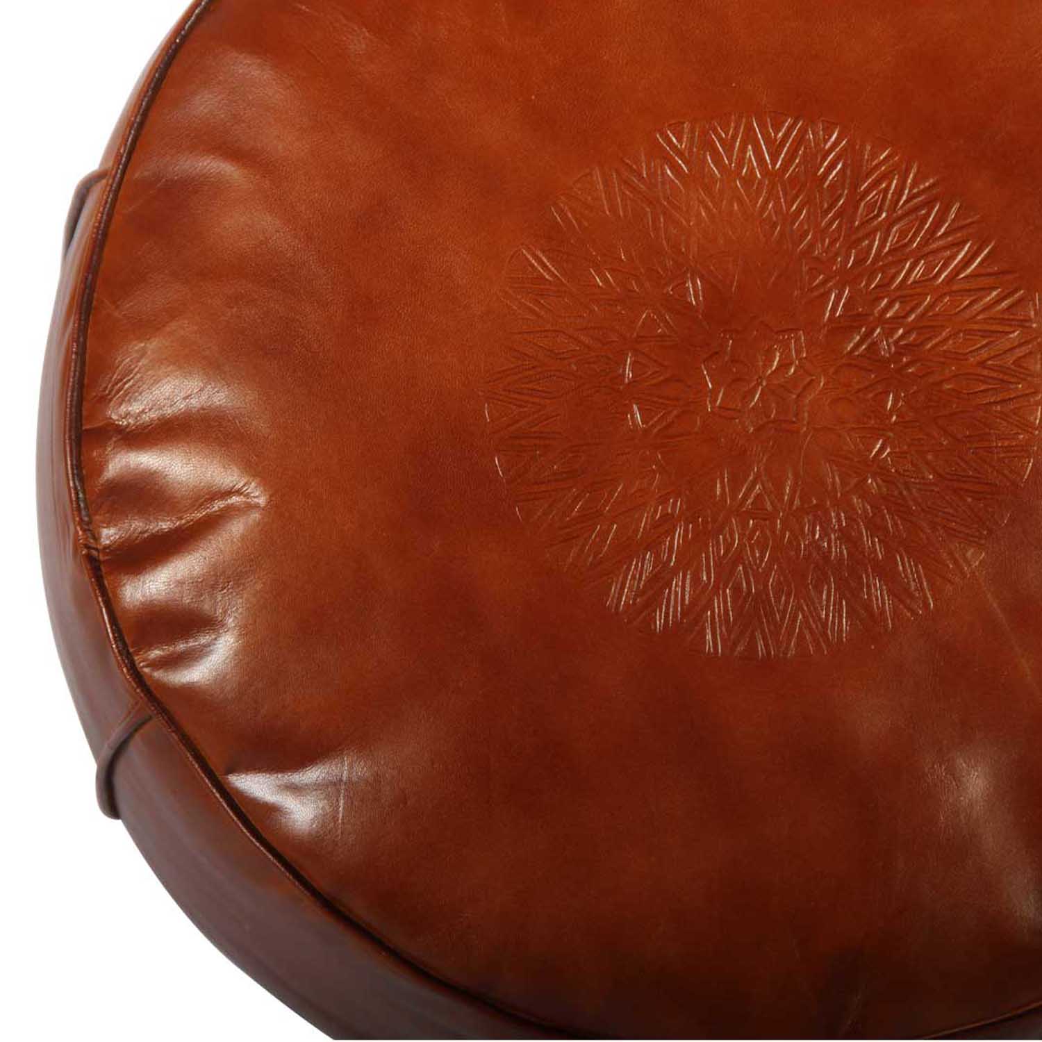POUF LEDER BRAUN 