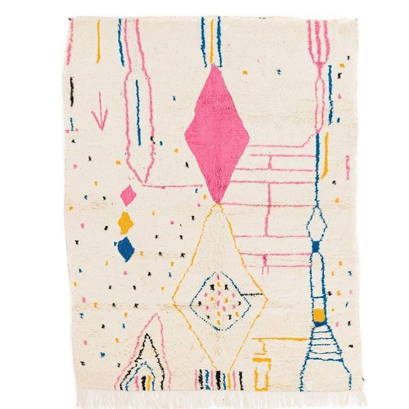  marokkanischer beni ourain Teppich mit pink