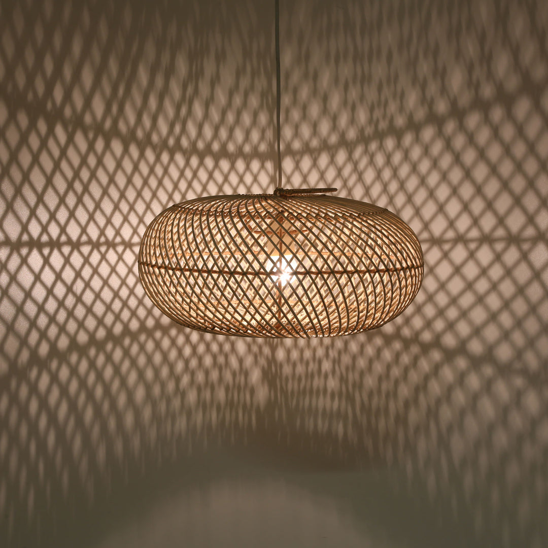 Pendelleuchte Rattan Lampe Oval 