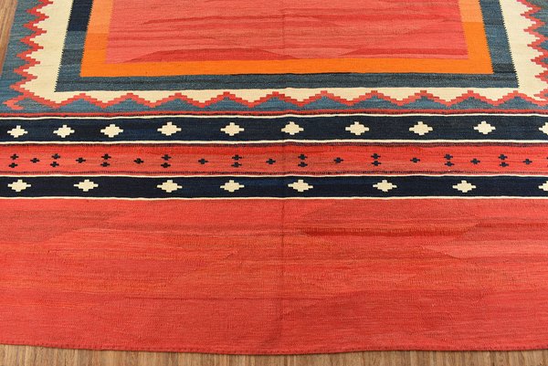 Roter vintage  Kelim Teppich – 185 x 245 cm Unikat 1 