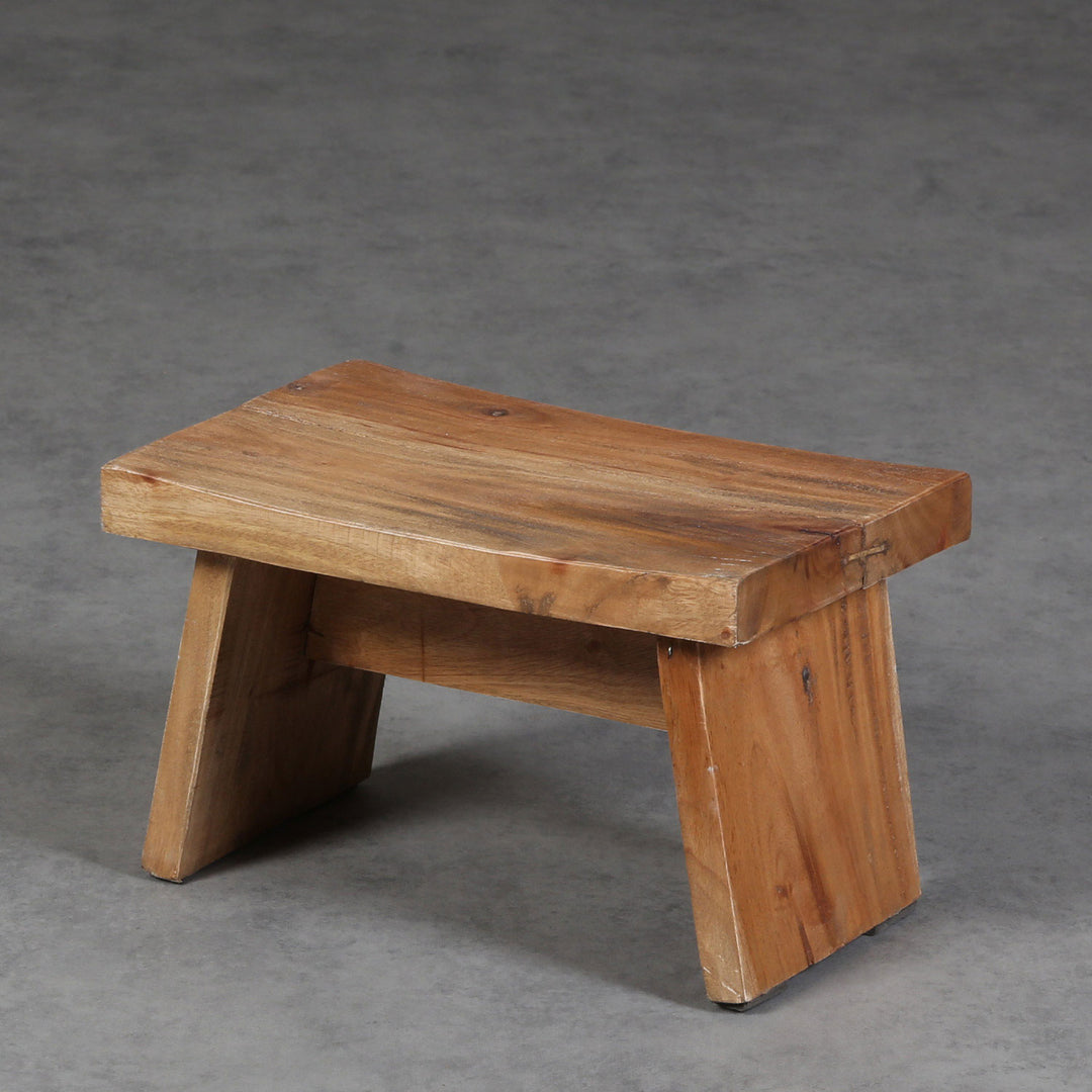 Teakholz Hocker aus recyceltem Teak – Vintage Sitzhocker