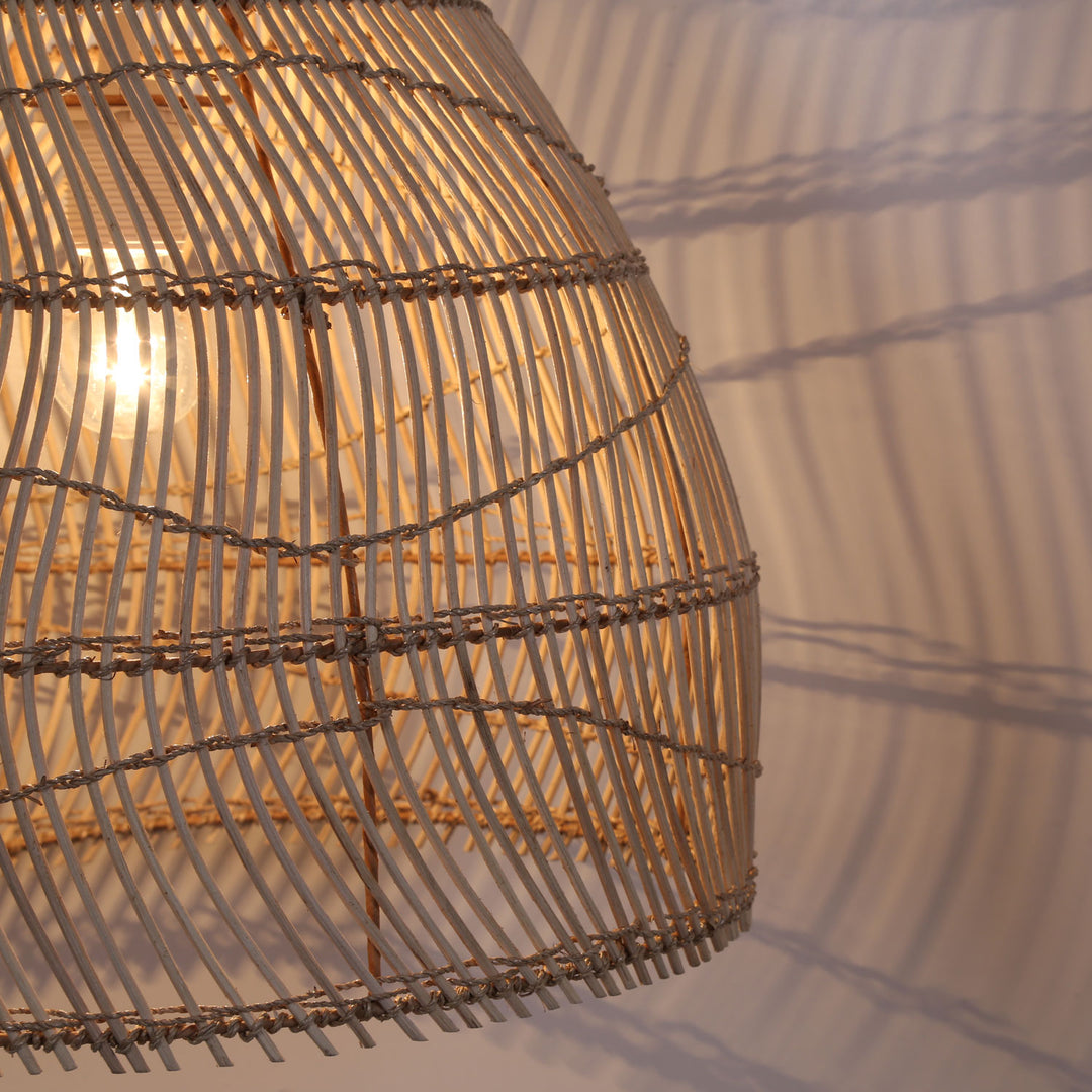 Pendellleuchte aus Rattan