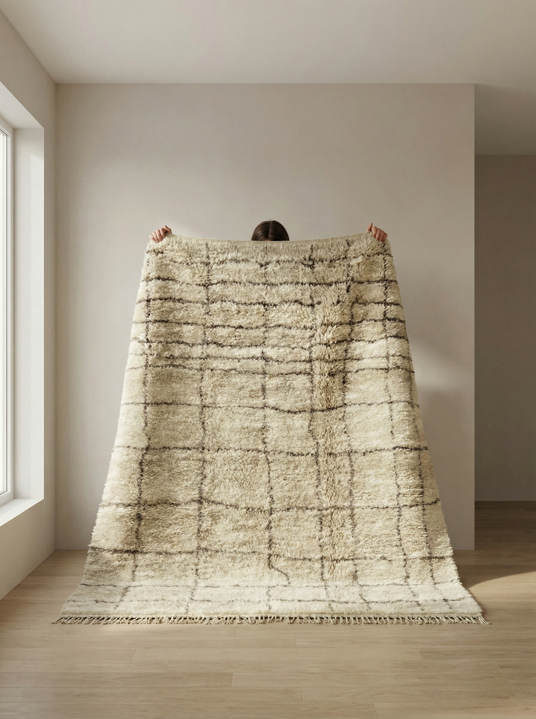 Beni Ourain - Red And Brown, Custom Moroccan Rugs, Handmade Berber Carpets, Beni Ourain, Wool Rugs