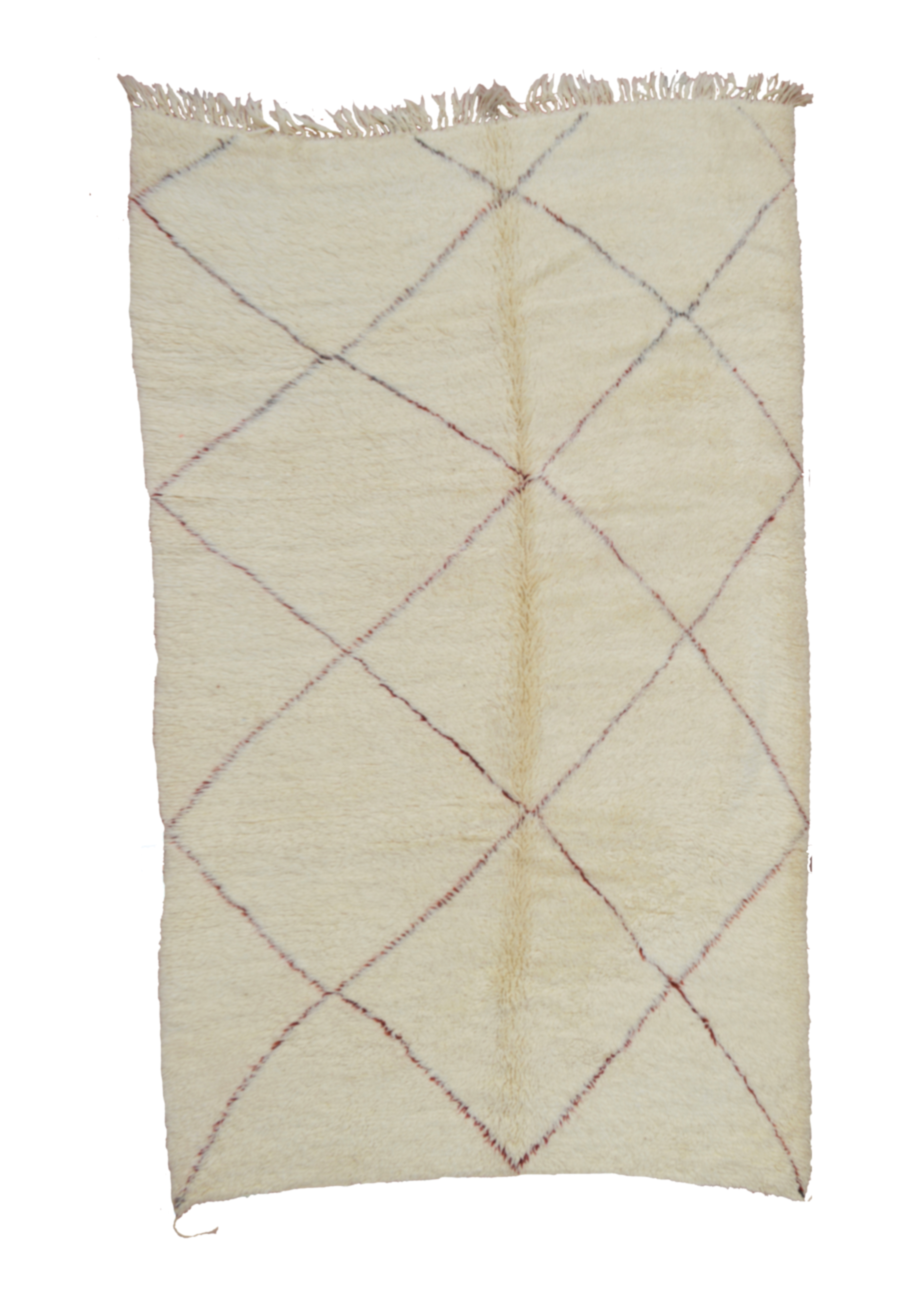 260 x  150 cm Premium Beni Ourain Teppich  rot/weis