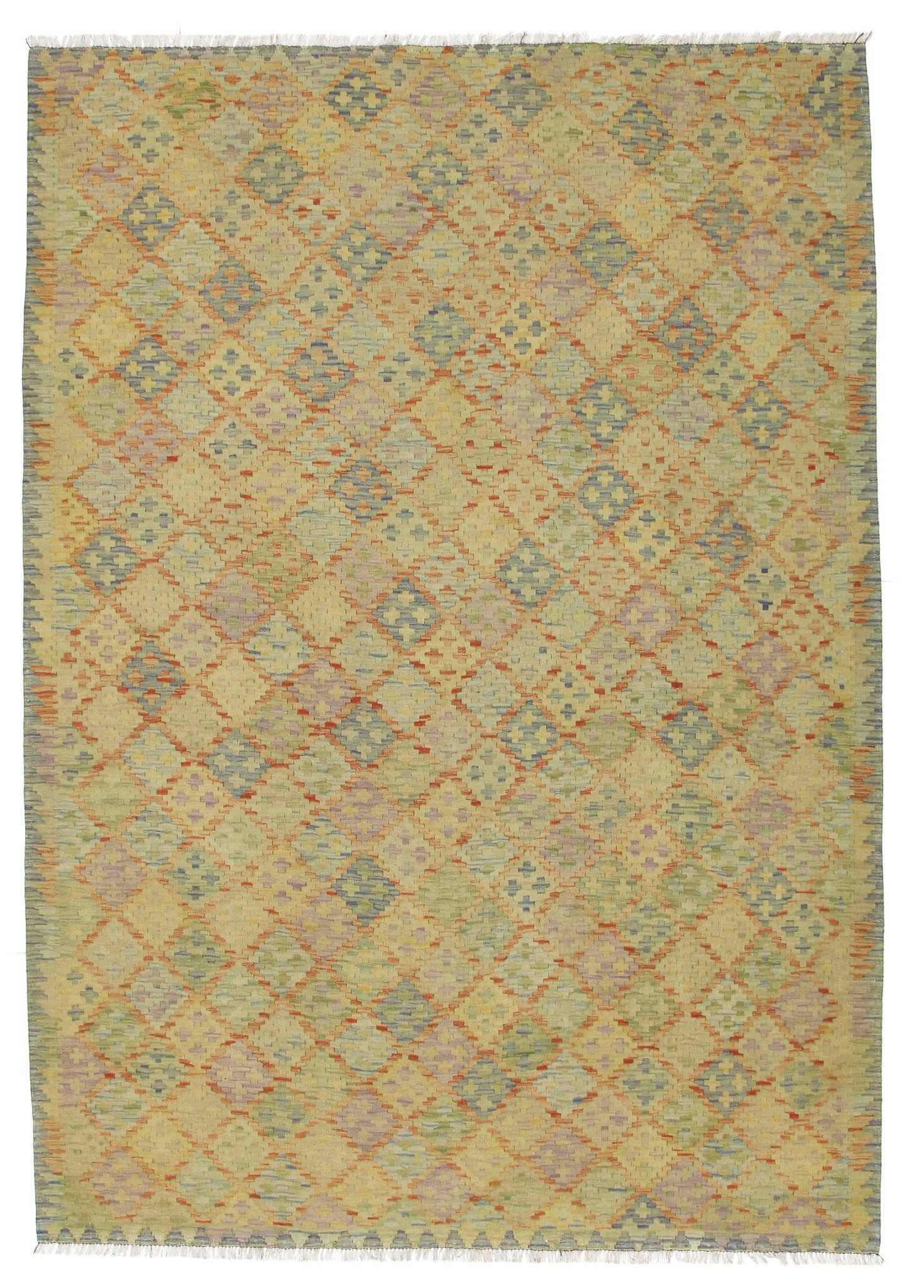 Kelim Teppich – Beige Grün 300 X 206 cm              
