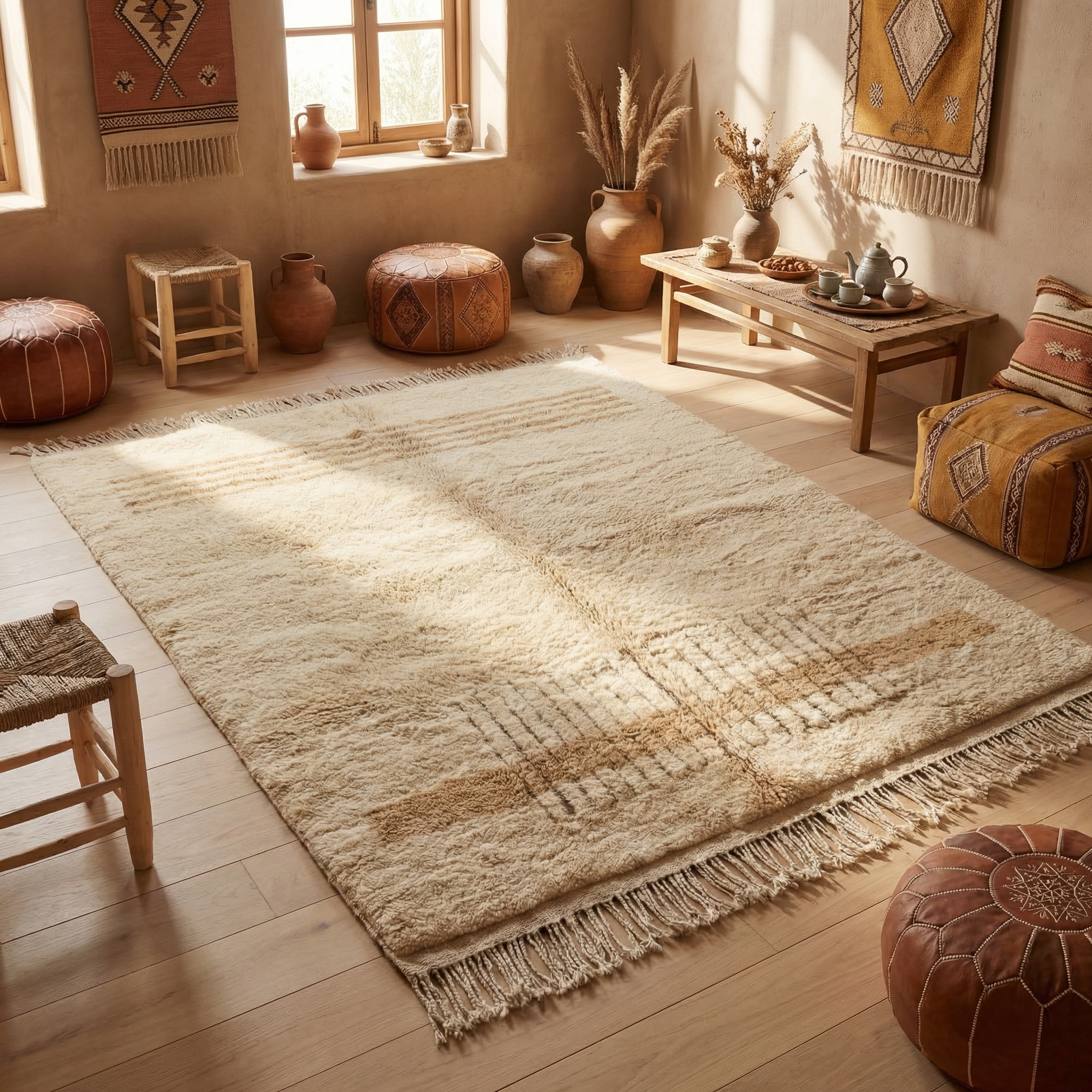 Custom Moroccan Rugs | Handmade Berber Carpets | Beni Ourain Wool Rugs