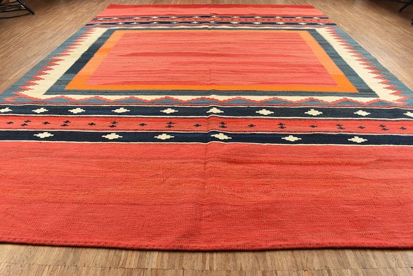 Roter vintage  Kelim Teppich – 185 x 245 cm Unikat 1 