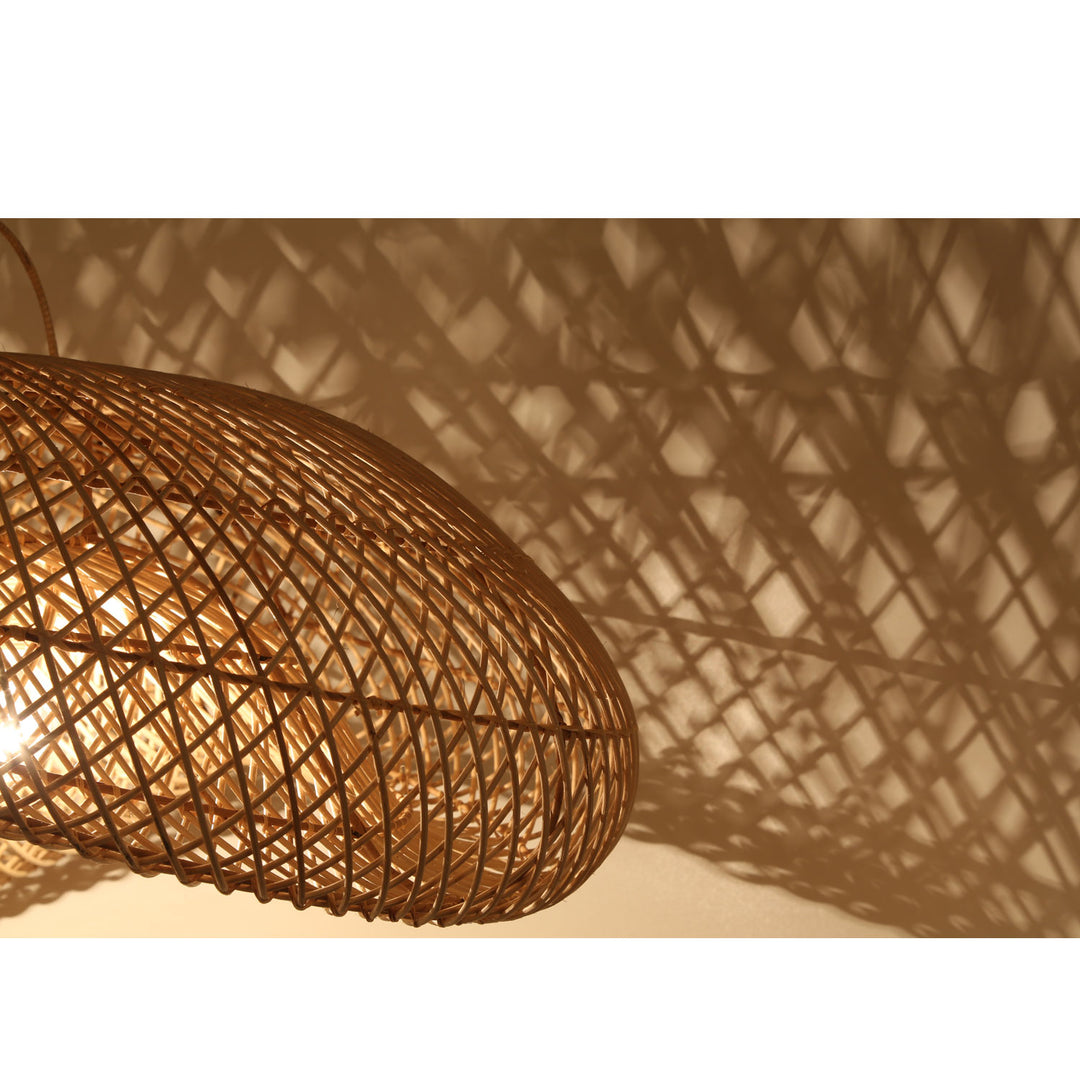 Rattan Pendelleuchte LUN 
