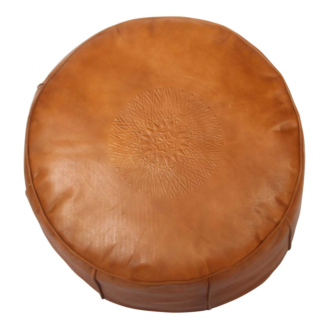 LEDER POUF  BEIGE  
