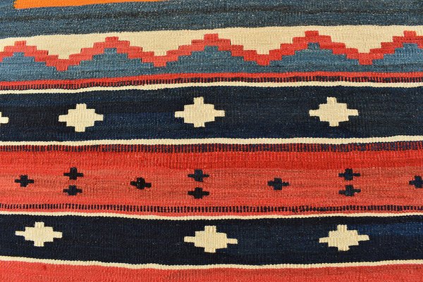 Roter vintage  Kelim Teppich – 185 x 245 cm Unikat 1 