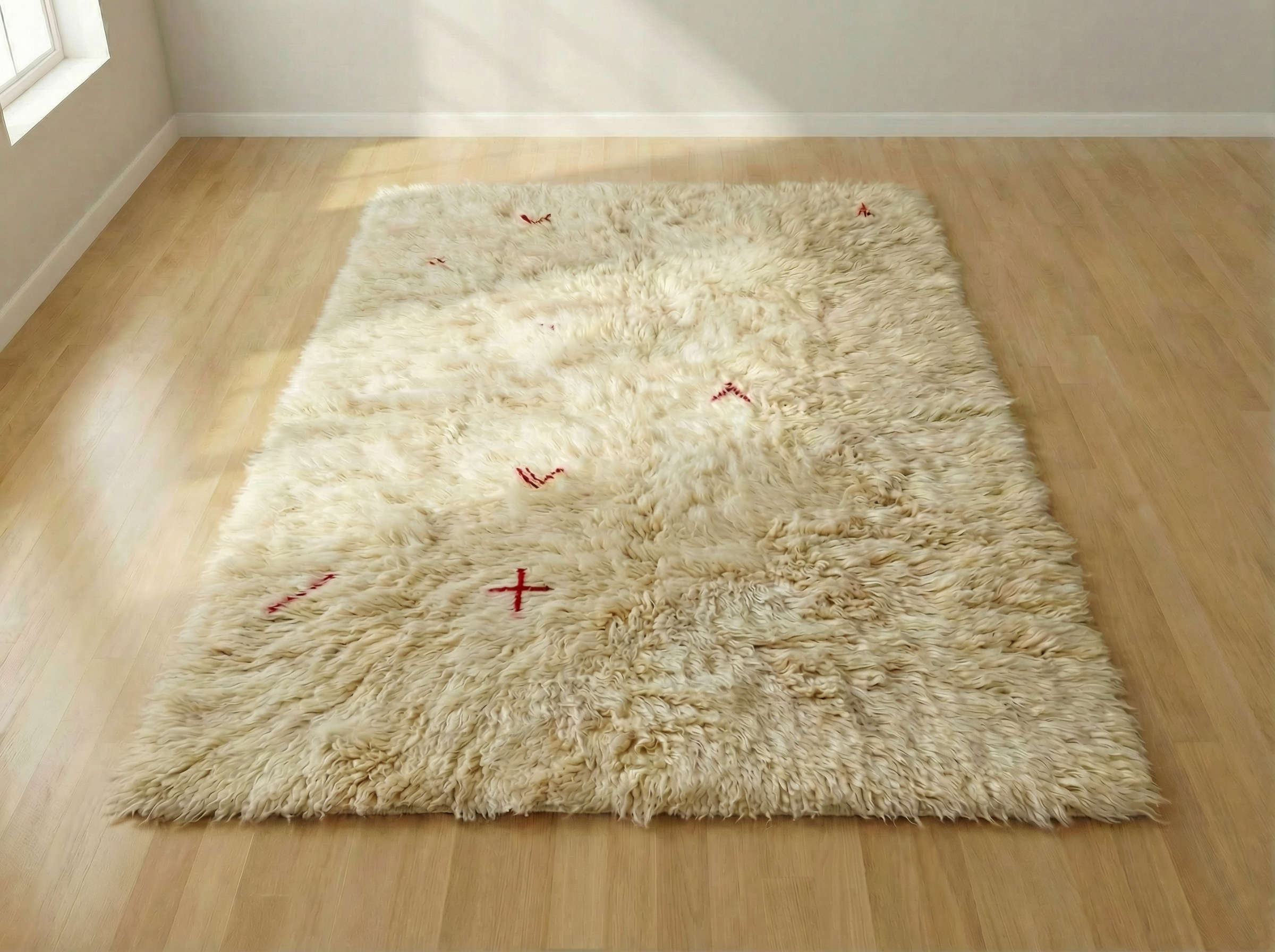 Creamy Geometric Beni Ourain Khaki Green Elements