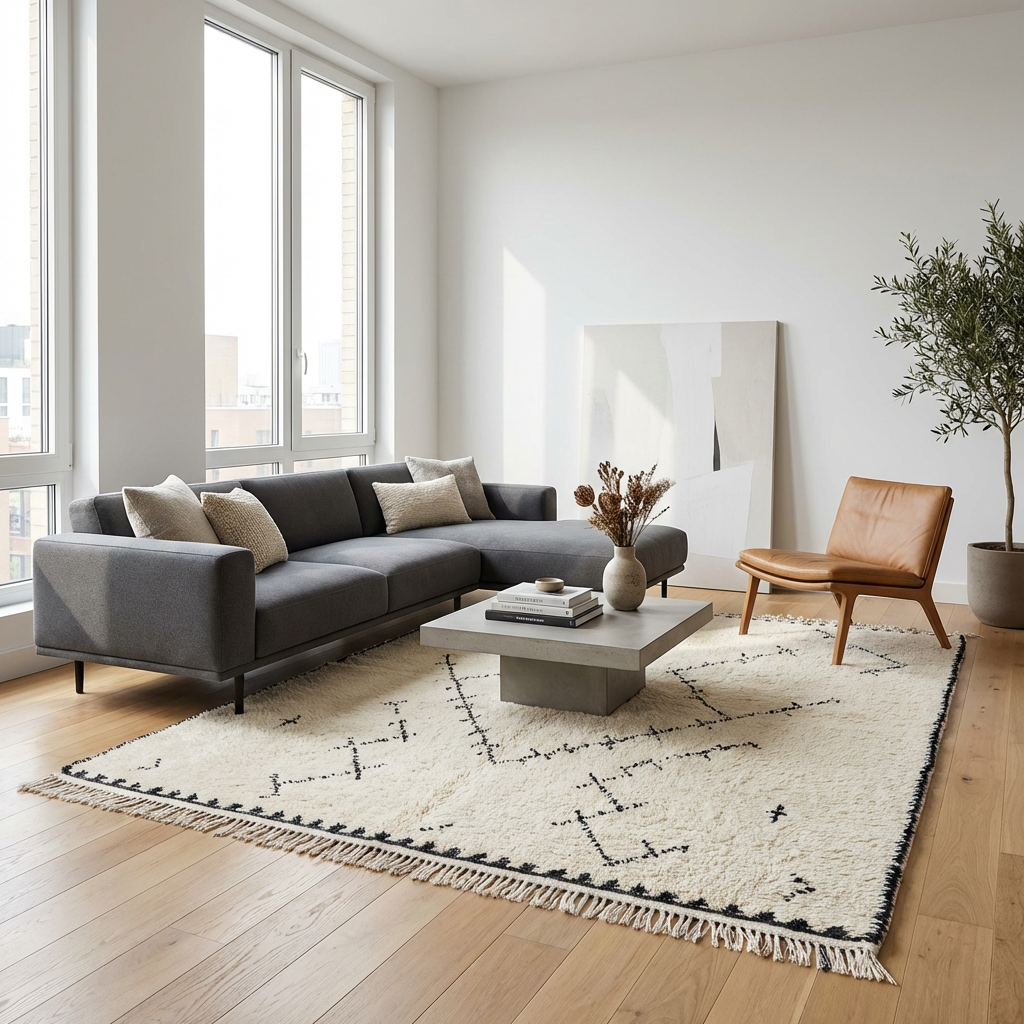 Beni  Berberteppich Natur Farben – BEL D15