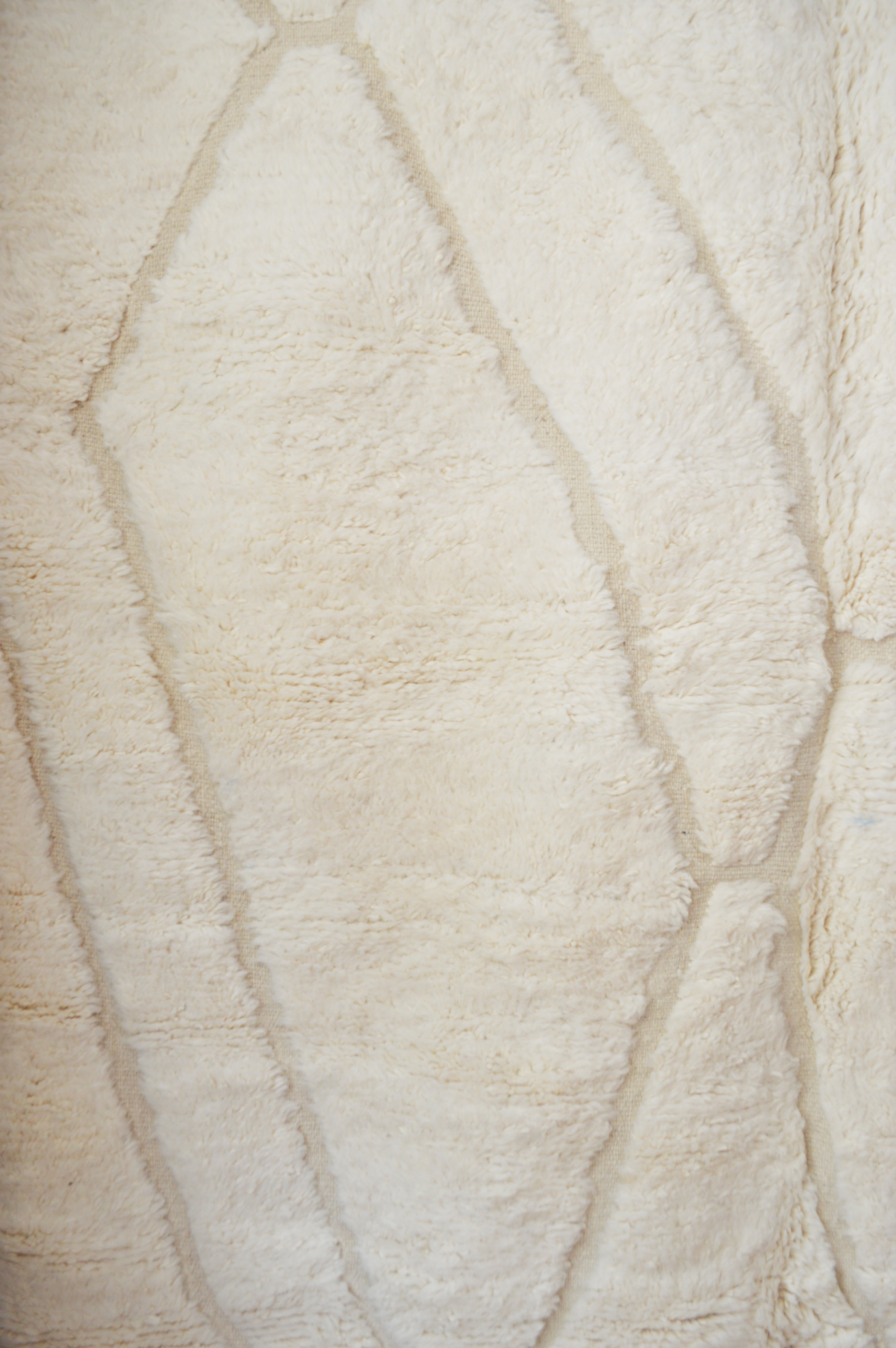 Beni Ourain - Diamond Pattern, Beige, Maroccan Rugs, Berber Carpet, Handwoven Handmade Wool, Custom