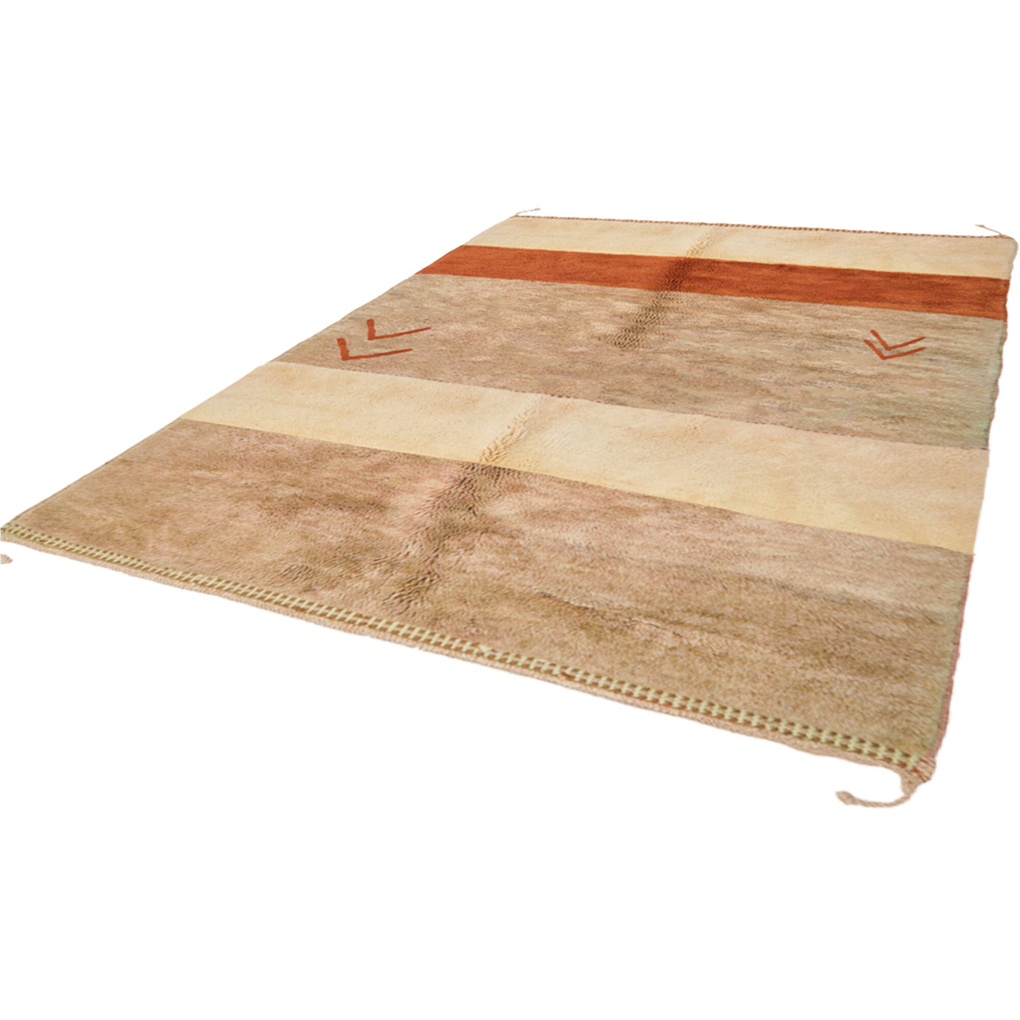 Hochflor Teppich  – Beige Braun 