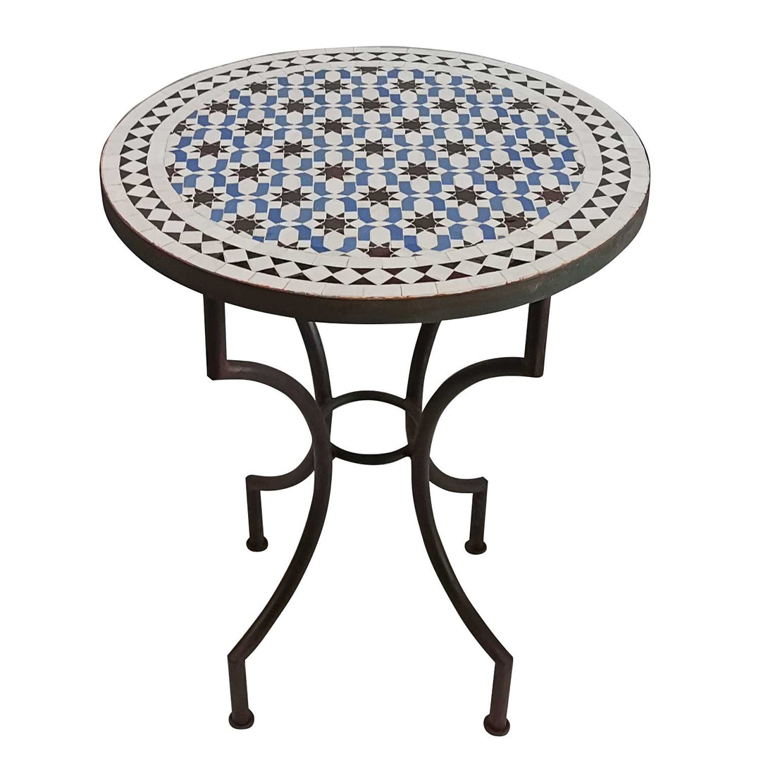 Runder Mosaik Gartentisch Handgefertigt  Ø 60 cm	  