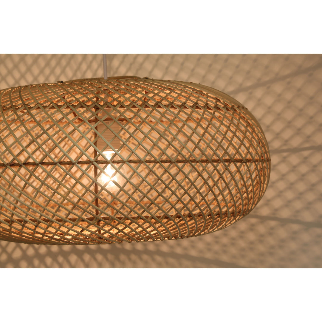 Pendelleuchte Rattan Lampe Oval 