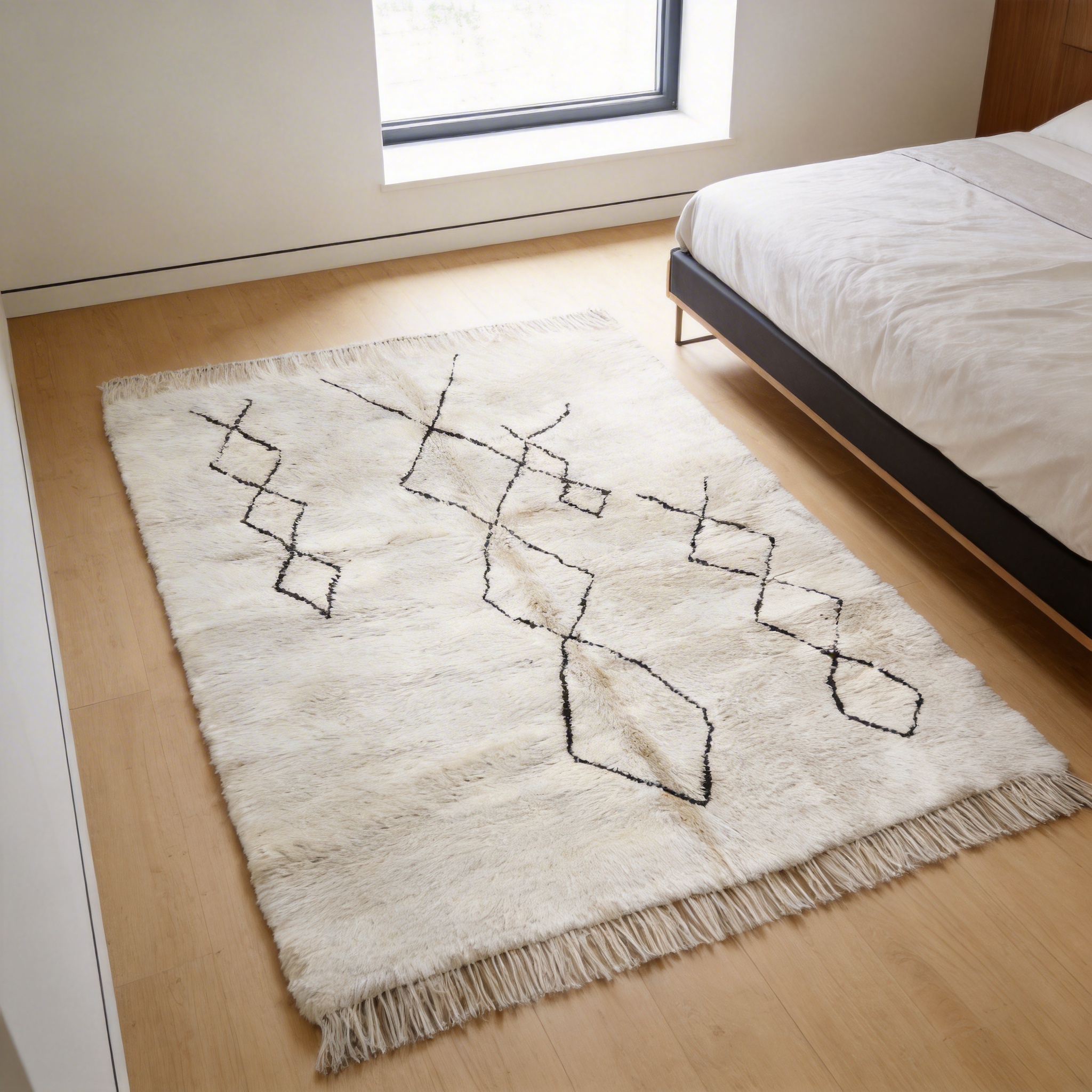  moderner Berberteppich, Beni Ourain Handgeknüpft 