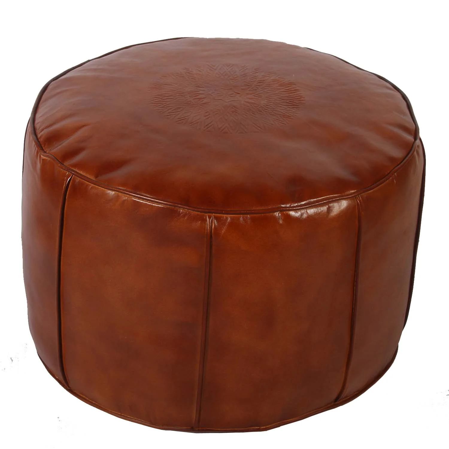 POUF LEDER BRAUN 