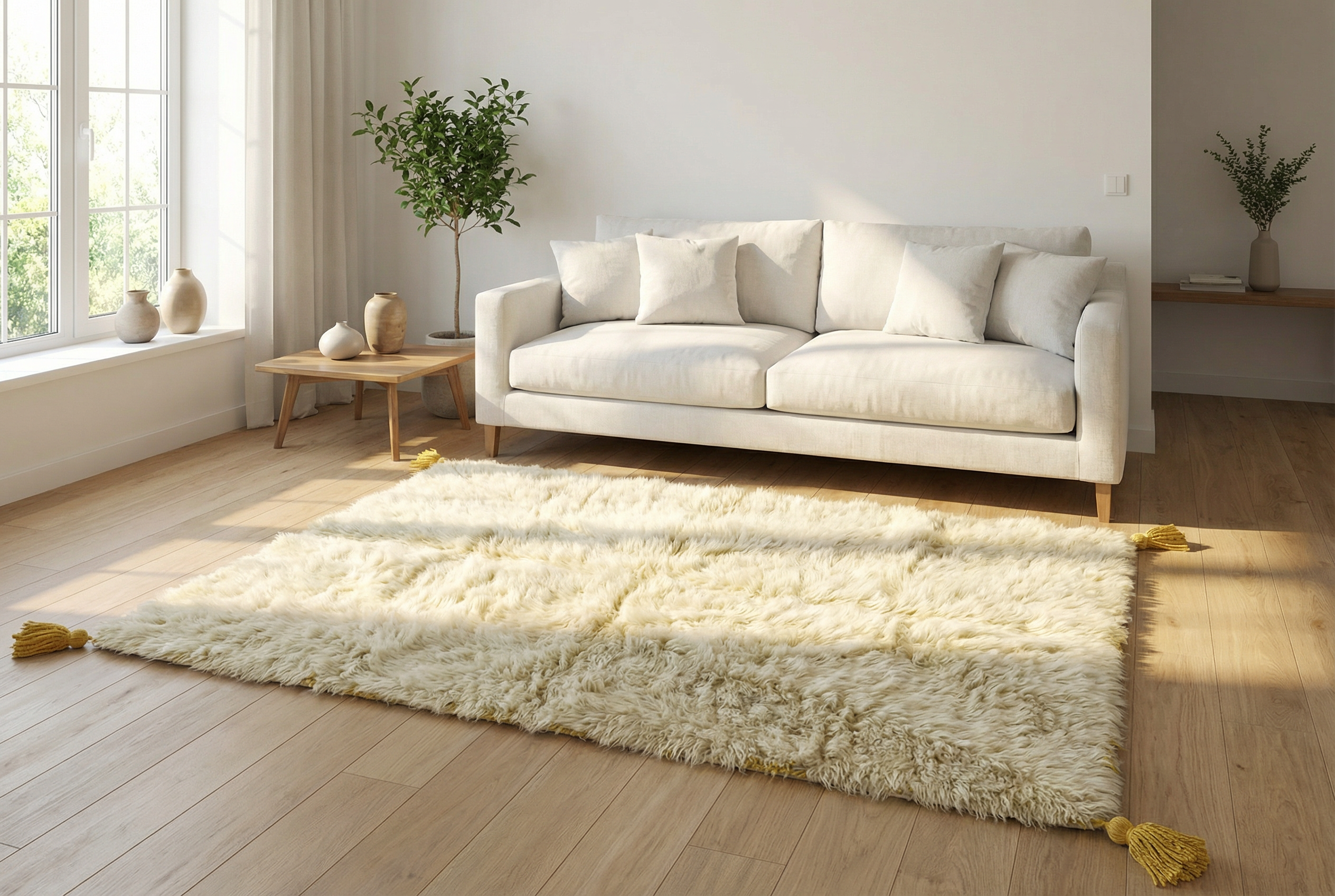 Beige And Brown - Moroccan Rugs  Handmade Berber Carpets , Beni Ourain Wool Rugs