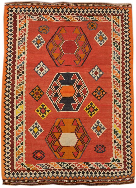 Vintage feiner Kelim Teppich  – 205 x 140 cm Unikat 15