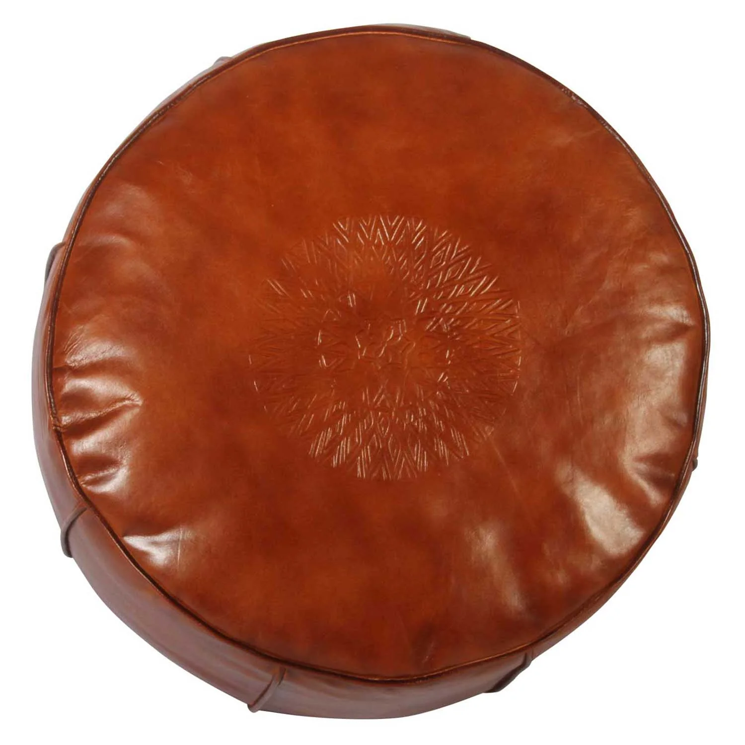 POUF LEDER BRAUN 