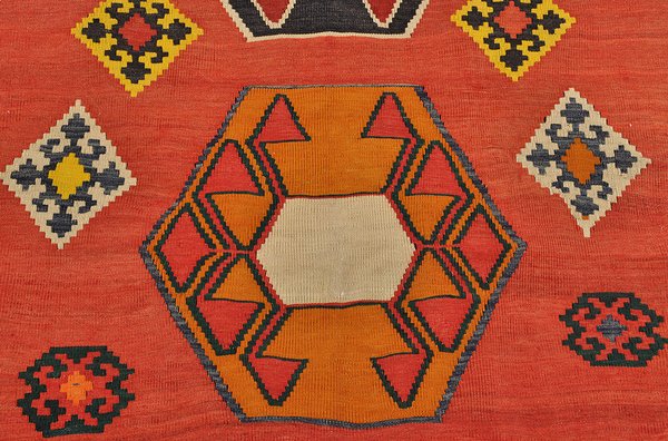 Vintage feiner Kelim Teppich  – 205 x 140 cm Unikat 15