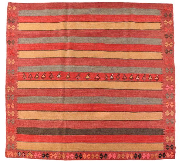 Alter Kelim Teppich  – 180 x 180 cm Unikat 13