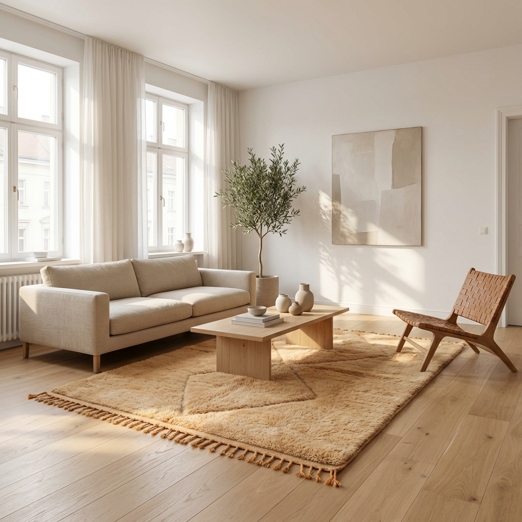 Beni Ourain - Black and White, Beige, Berber carpet, Moroccan rugs,  Authentic Handmade, Natural Wool,  Sheep's wool, Cream Berber rugs 