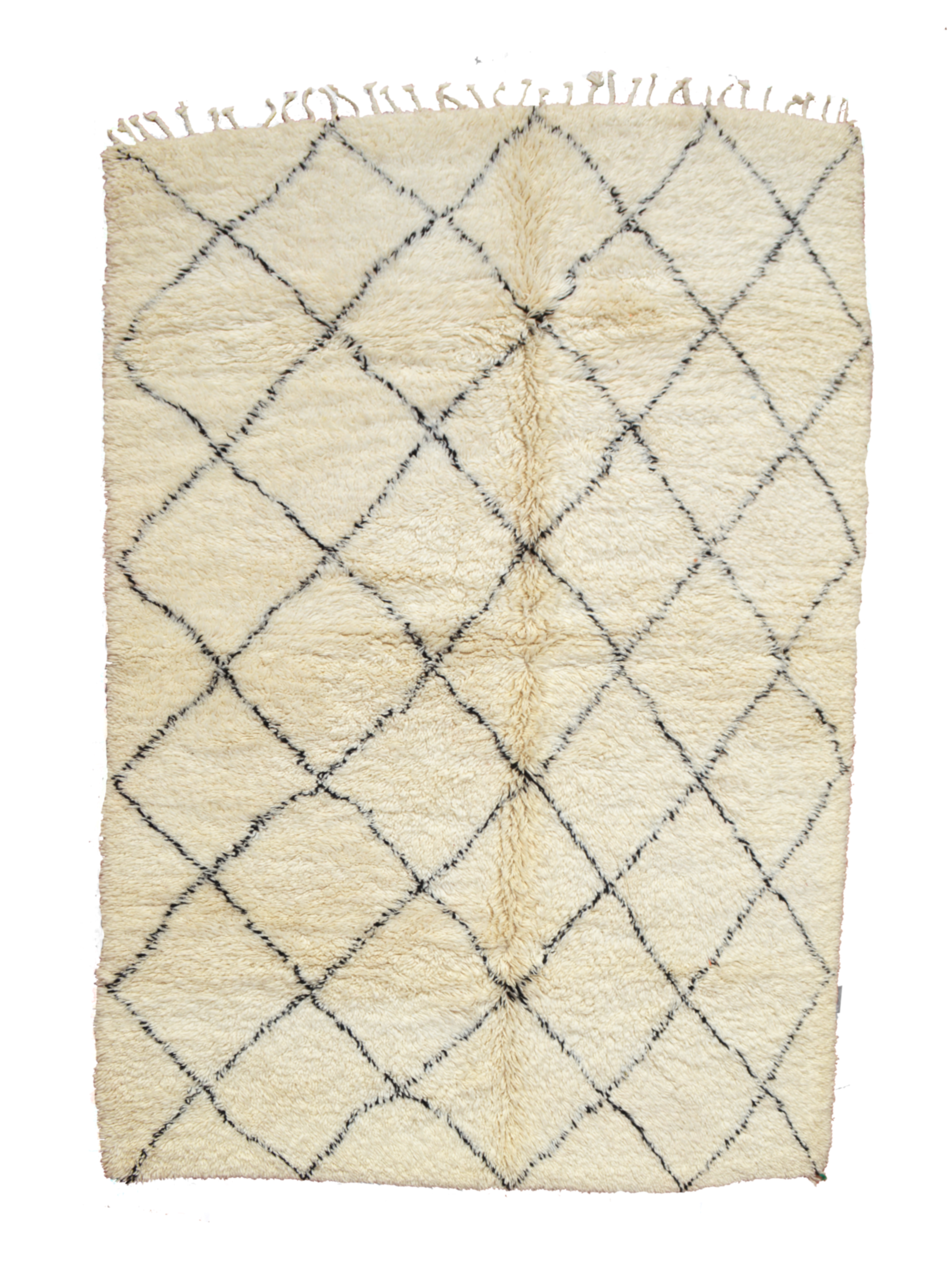 Beni Ourain - carpet from Morocco with diamond pattern, Black And White Lines Beige, Moroccan rug, handmade Beni Ourain Rug, Minimalistic Wool Carpet, Custom, Berber Area Rug