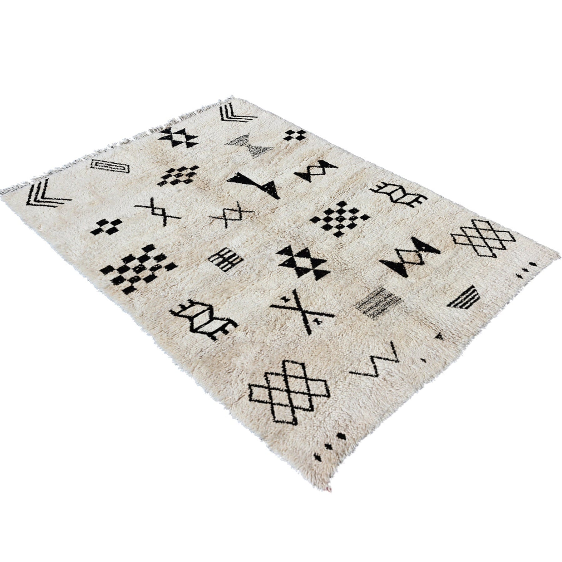 Black & White Beni Ourain With Berber Symbols