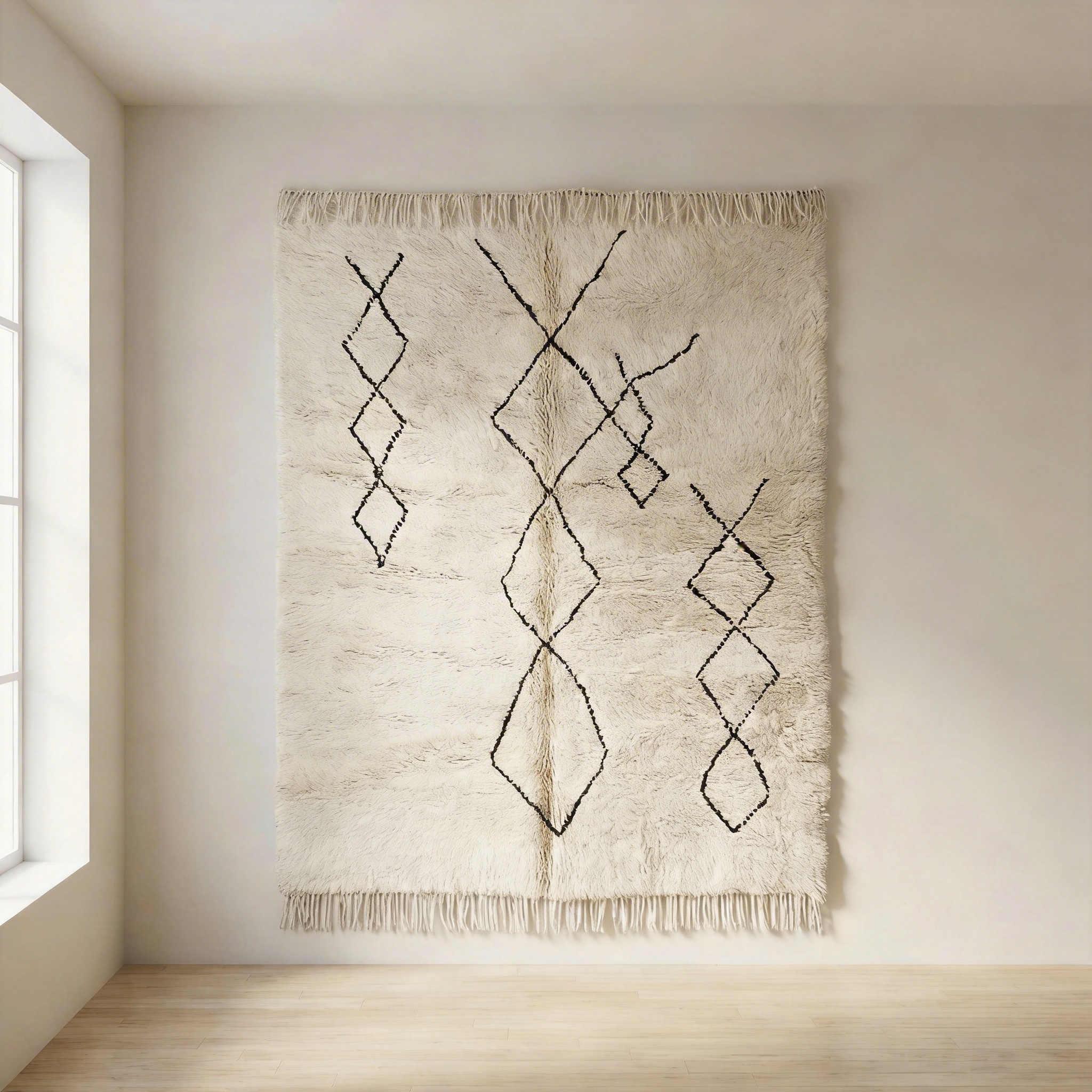  moderner Berberteppich, Beni Ourain Handgeknüpft 