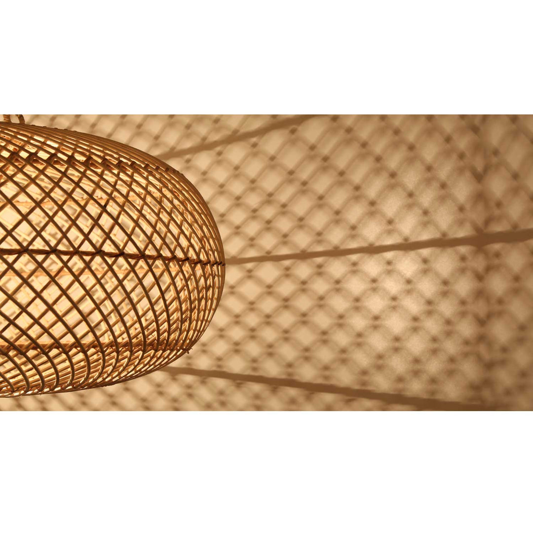 Pendelleuchte Rattan Lampe Oval 