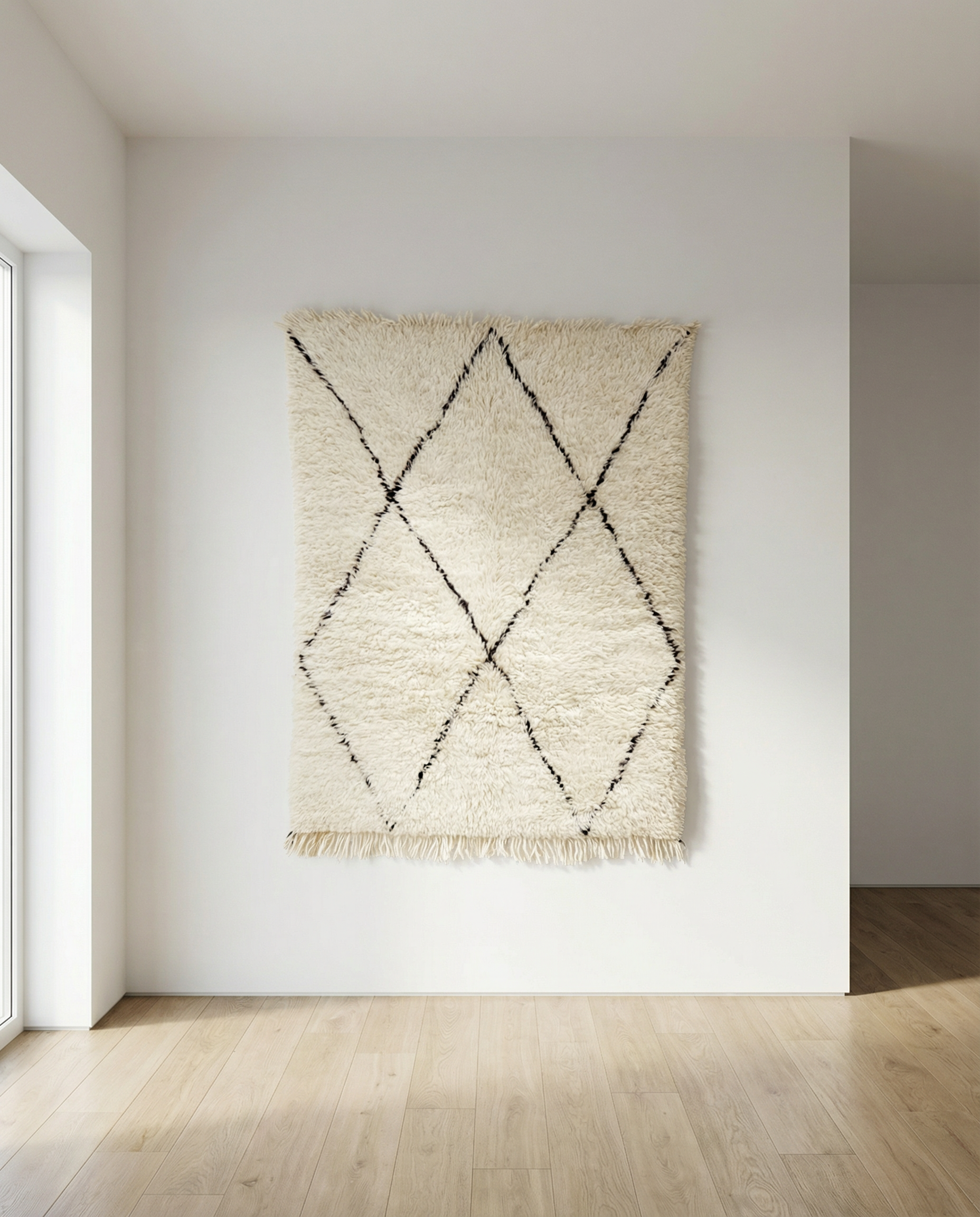 Artistic Berber Carpet for Modern Spaces- Beni Ourain Moroccan Rug