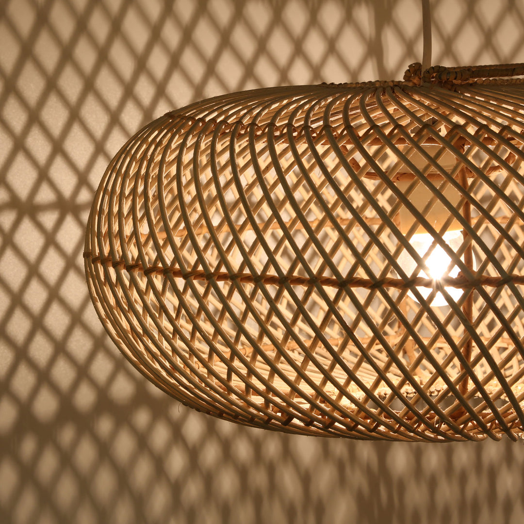 Pendelleuchte Rattan Lampe Oval 