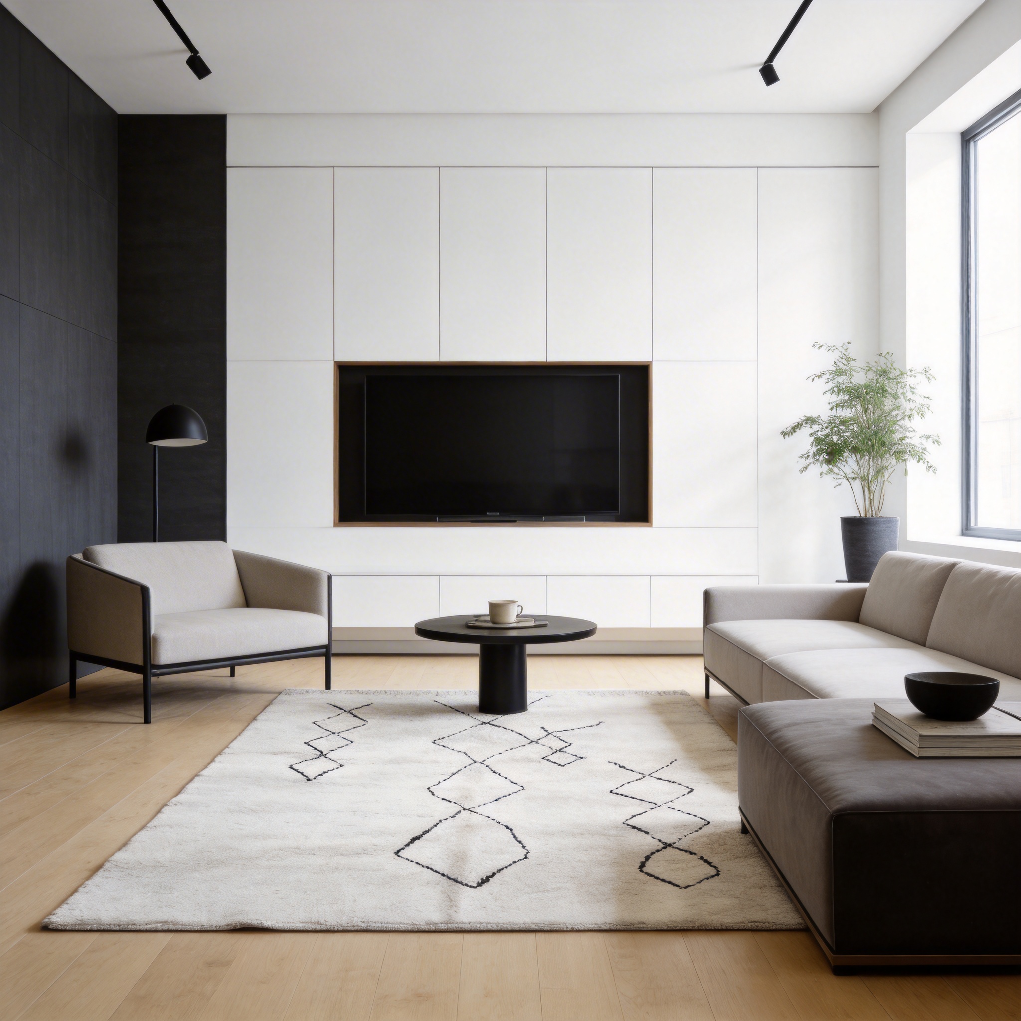  moderner Berberteppich, Beni Ourain Handgeknüpft 