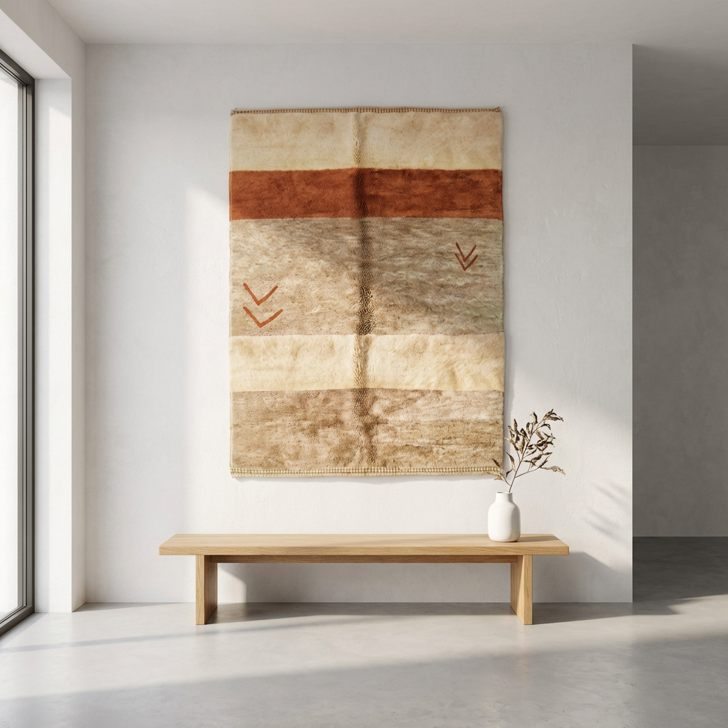 Hochflor Teppich  – Beige Braun 