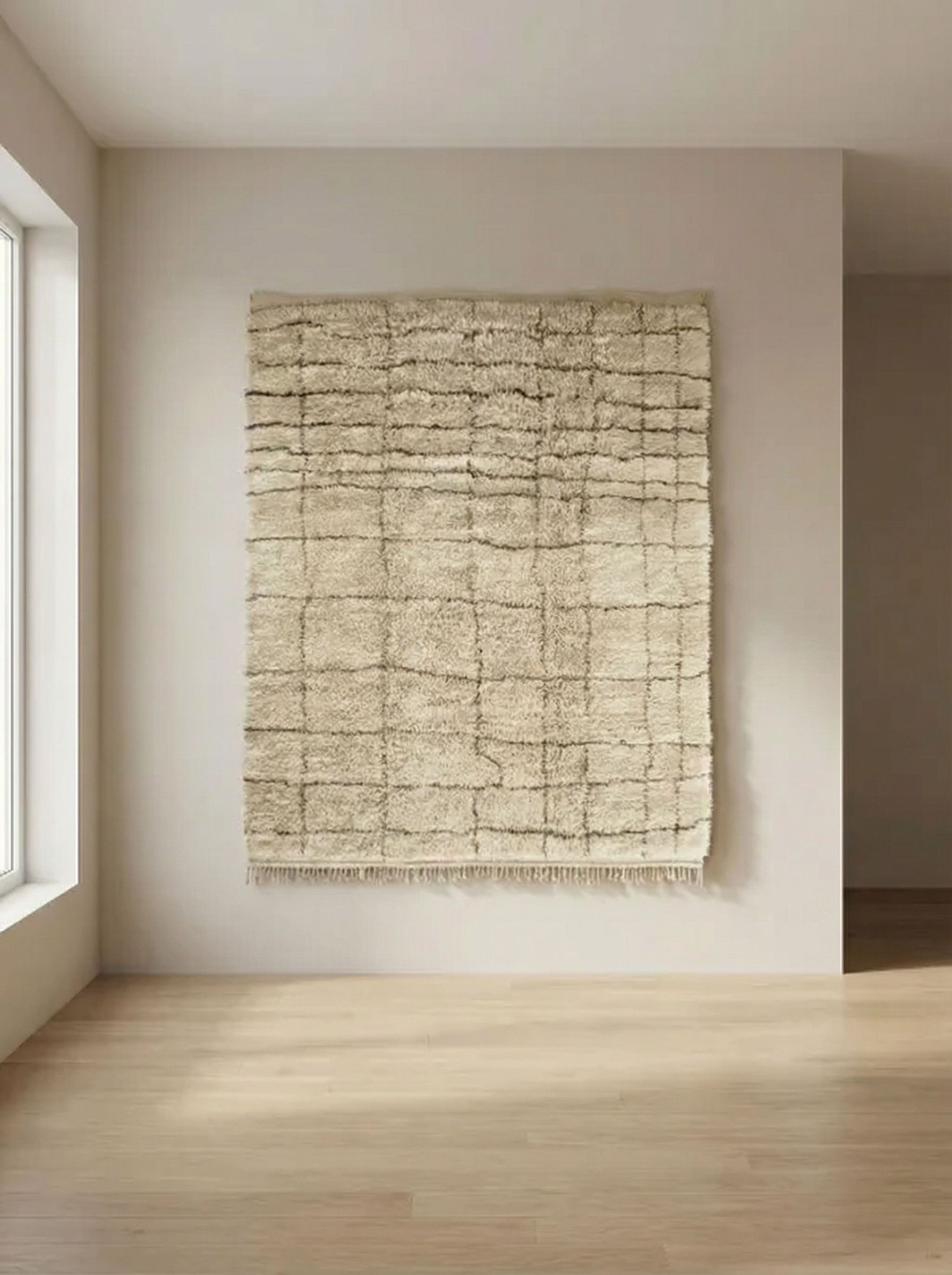 Beni Ourain - Red And Brown, Custom Moroccan Rugs, Handmade Berber Carpets, Beni Ourain, Wool Rugs